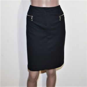 New Directions Black Fitted Pencil Skirt Sz 10